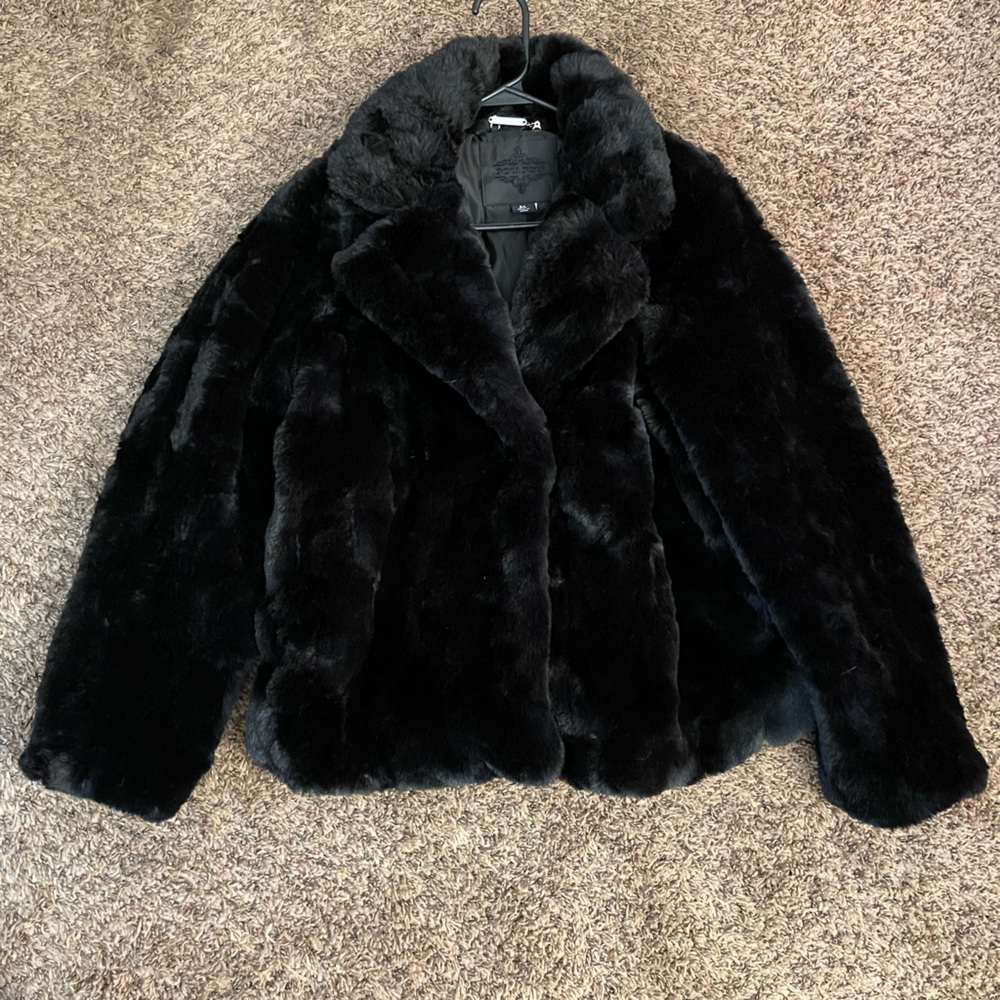 Joujou ladies black faux fur jacket